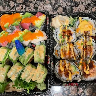 two different types of sushi