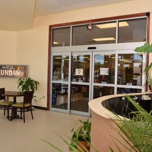 the entrance to the store