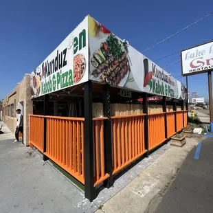 the front of the restaurant