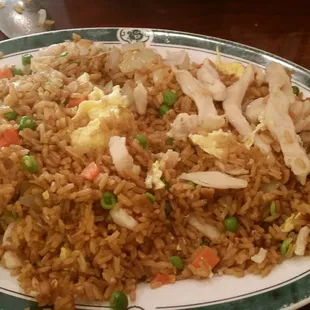 Chicken Fried Rice with Raw Chicken. My friend was not happy.