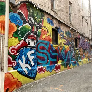 Mural along the side of the building
