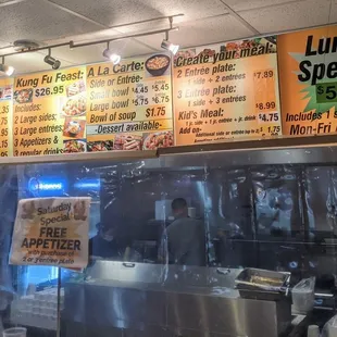 Display shows specials not on the printed menu.