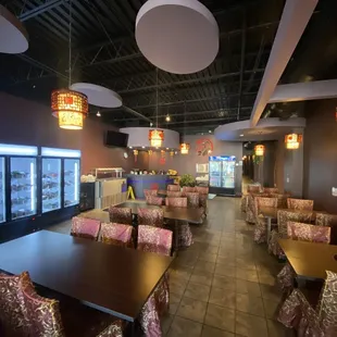 the inside of a restaurant