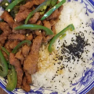 5. Hot Pepper Pork Over Rice