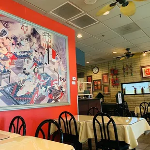 a large painting on the wall