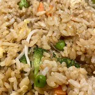 Fried rice.  Big servings little flavor