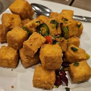 Chrispy salty and spicy tofu