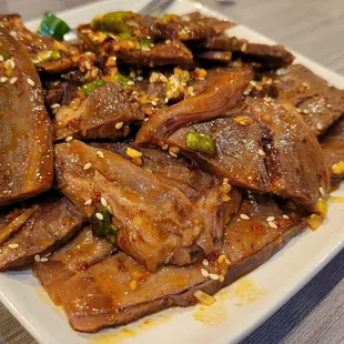 Marinated beef slices (cold appetizers)