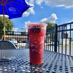 Outdoor seating available.