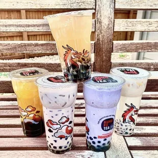 a variety of drinks