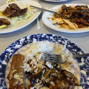Lemon chicken and schezwan chicken