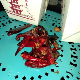 All these peppers were in one nonspicy menu item