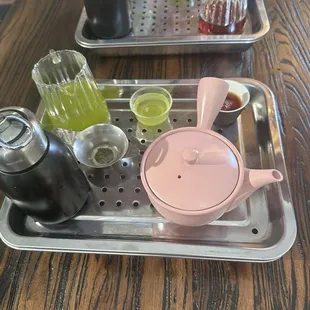 Traditional tea service - Gyokuro and Ruby Red black tea.