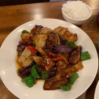 Sauted Potato, Pepper & Eggplant