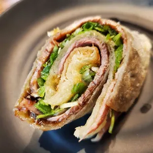 Cross-section of A11. Chinese Beef Burrito ($6.99)