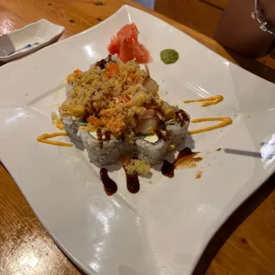 a plate of food on a table