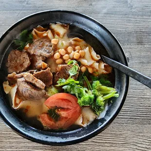 Signature Noodle Soup with beef (with wide knife cut noodles)