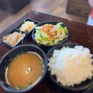 Miso soup and salad