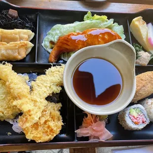 Mom and dad&apos;s salmon bento box.