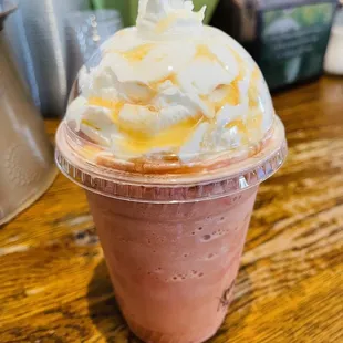 White chocolate covered cherry Frappuccino