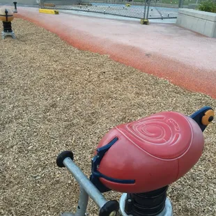 Broken equipment, gates up for construction, dangerous for kids