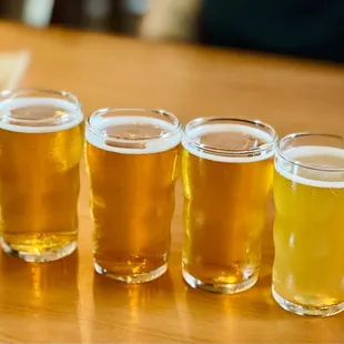 Right to left: Duck Lips Pale Ale, St. Chapelle, Gorlami, and King William