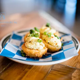 Fried deviled eggs
