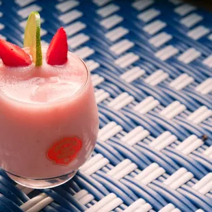 Frozen Strawberries &amp; Cream Agua Fresca with rum