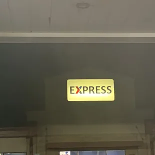 a sign for express