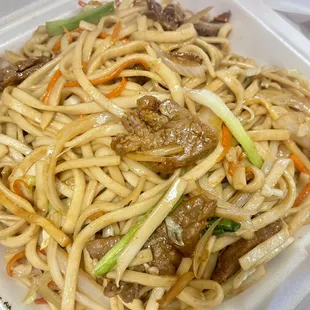 noodles with beef and vegetables