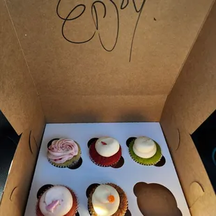 a box of cupcakes