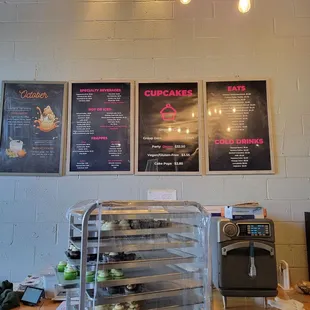 the menus on the wall