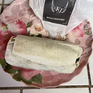 Absolutely delicious Buffalo chicken wrap....