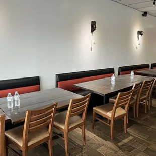 tables and booths in a restaurant