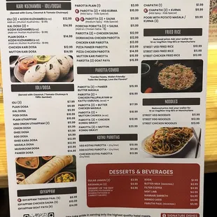 ramen and noodles, menu