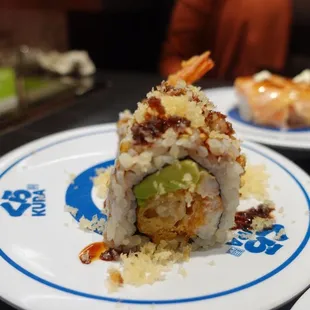 a close up of a sushi