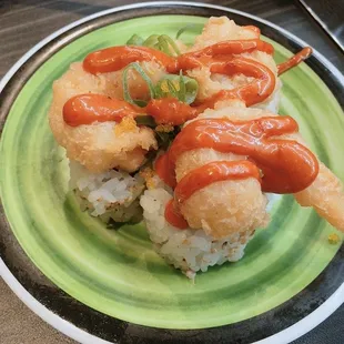 Spicy Garlic Popcorn Shrimp Roll