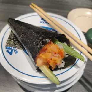 Spicy salmon roll.