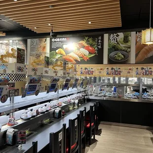 interior, sushi and sashimi