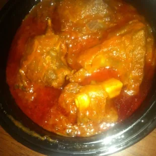Okra soup with Goat.