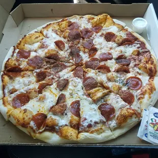 a pepperoni pizza