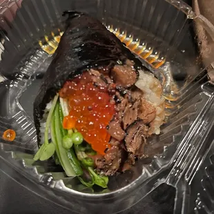 a close up of a plate of food