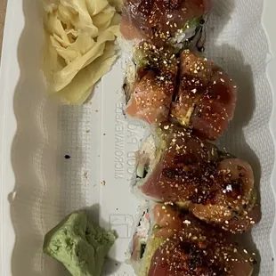 a close up of a container of food