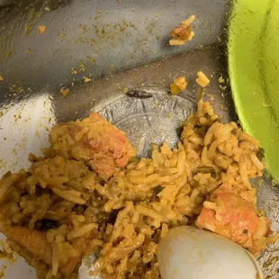 Here is the cockroach in my food.