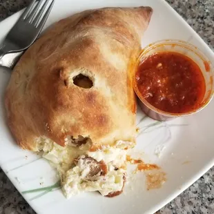 Calzone with sausage