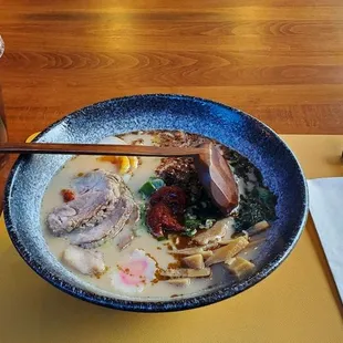 Spicy Kuro Ramen and Oolong tea