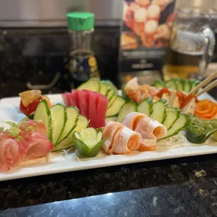 Marcelo did a great job with this Sashimi platter.  Thanks !!!!!!