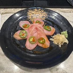 Yellowtail jalapeño appetizer