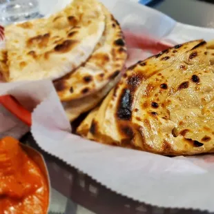 Lacha Parantha (on the right)