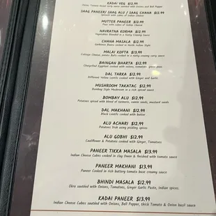 menu